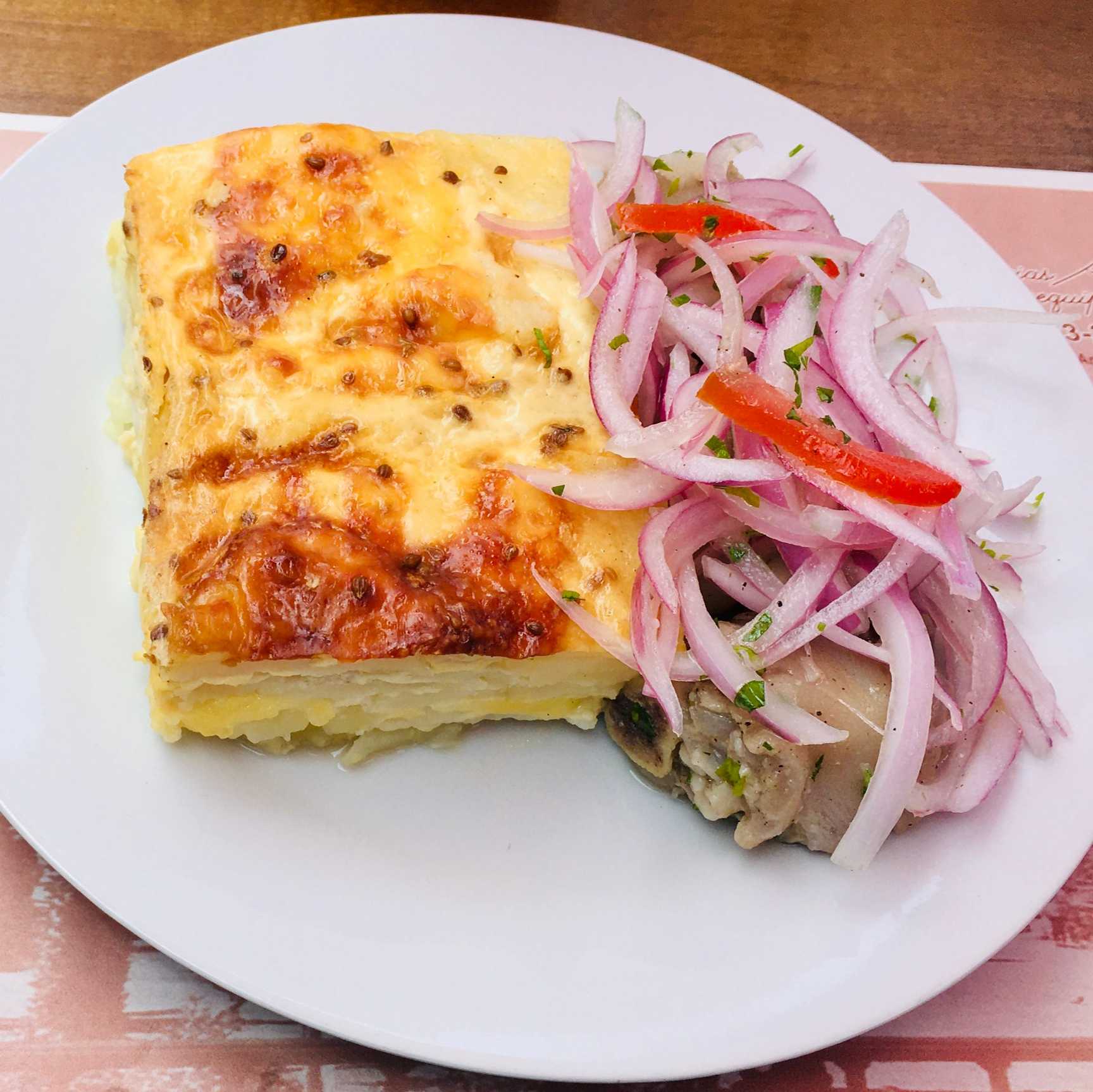 Pastel de papa + sarza de patita